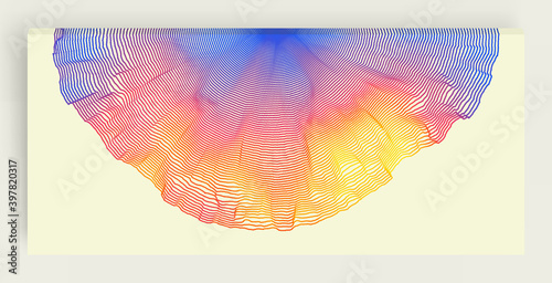 Abstract background with dynamic particles. Circular grid pattern. 3d vector illustration for business, science or technology.