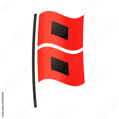 Hurricane warning flag icon. Clipart image isolated on white background.