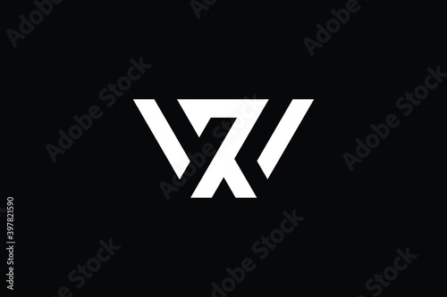 WR logo letter design on luxury background. RW logo monogram initials letter concept. WR icon logo design. RW elegant and Professional letter icon design on black background. W R RW WR