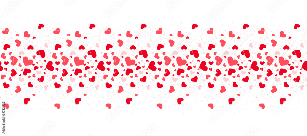  Valentines day love hearts seamless border background design