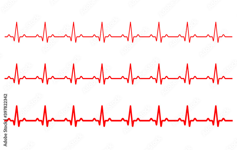 Ecg heart beat line icon symbol. Heartbeat pulse hospital logo sign. Vector illustration image. Isolated on white background.	