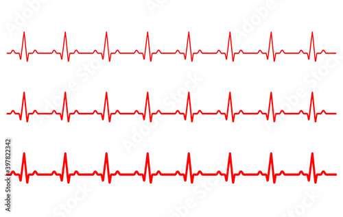 Ecg heart beat line icon symbol. Heartbeat pulse hospital logo sign. Vector illustration image. Isolated on white background. 