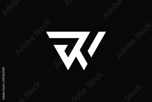 Free Download WR logo letter design on luxury background. RW logo monogram initials letter concept. WR icon logo design. RW elegant and Professional letter icon design on black background. R W WR RW - GFXLoad