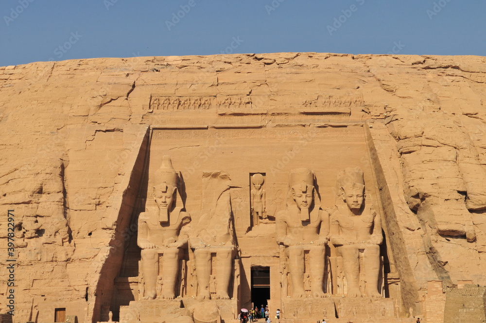 Fassade of Abu Simbel temple, Aswan, Southern Egypt