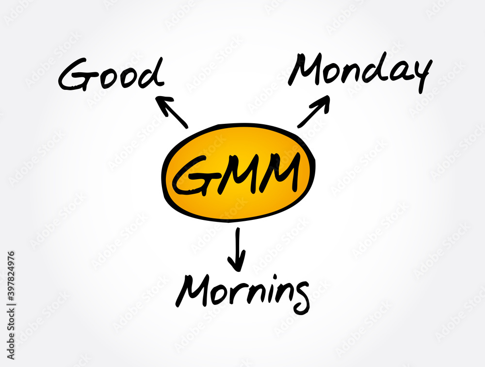 Fototapeta premium GMM - Good Morning Monday acronym, concept background