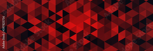 Abstract vector geometry background, red black planes panorama