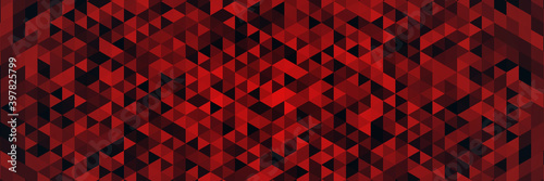 Abstract vector geometry background, red black planes panorama