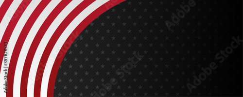 Independence day abstract background with elements of the american flag in red and white black colors