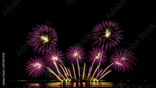 Pattaya Fireworks Festival 2020 at Pattaya Beach, Thailand