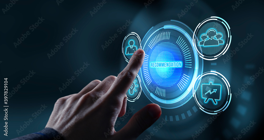 Fototapeta premium Internet, business, Technology and network concept. virtual screen: Recommendation