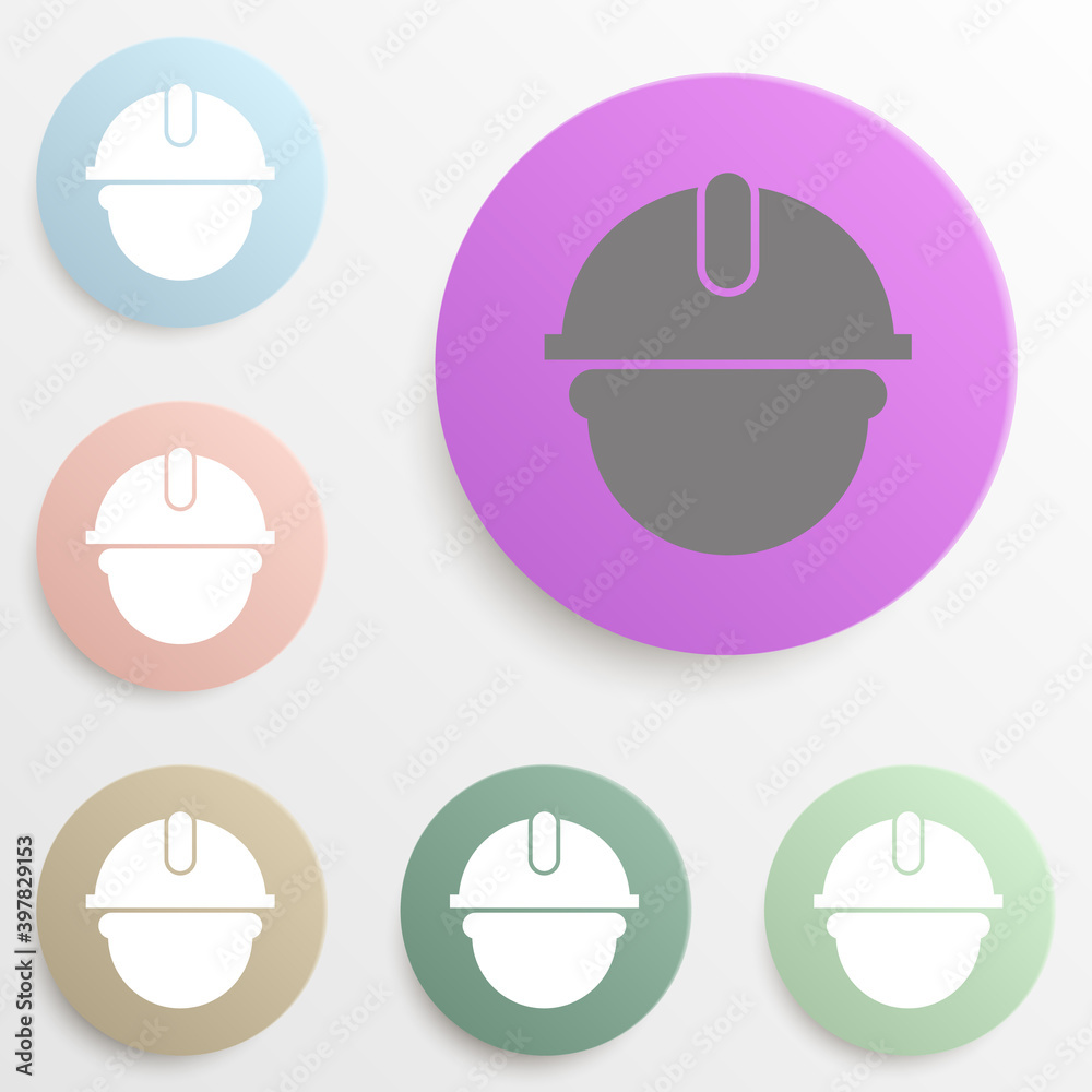builder man in a helmet badge color set. Simple glyph, flat vector of web icons for ui and ux, website or mobile application builder man in a helmet badge color set. Simple glyph, flat vector of web icons for ui and ux, website or mobile application