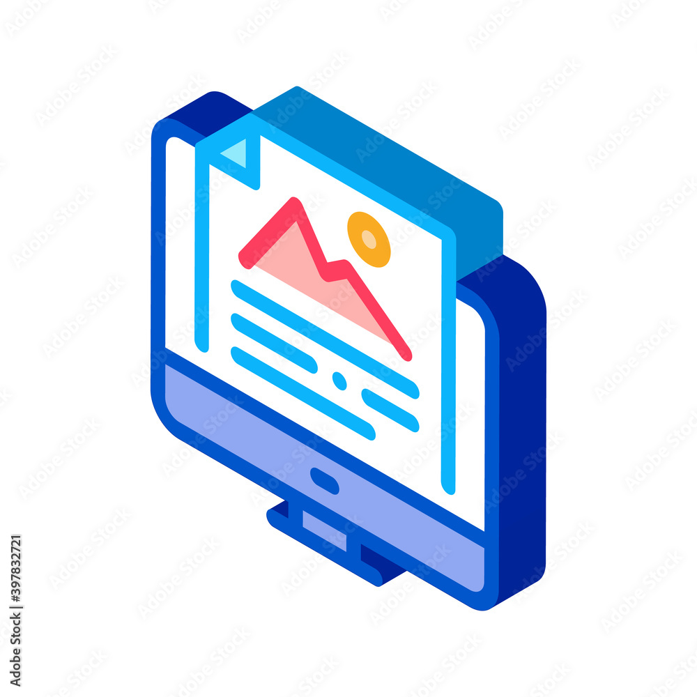 computer file picture characterisitcs icon vector. isometric computer file picture characterisitcs sign. color isolated symbol illustration computer file picture characterisitcs icon vector. isometric computer file picture characterisitcs sign. color isolated symbol illustration