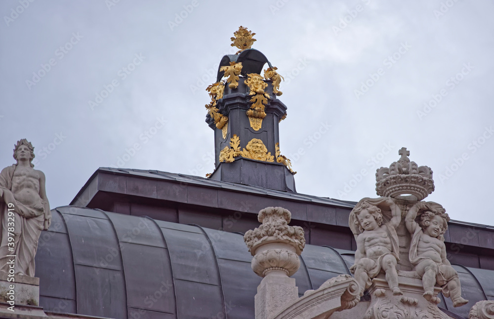 Obraz premium Zwinger-palace and park complex of four buildings.