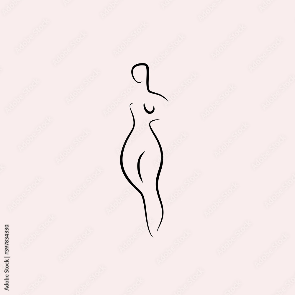 woman line illustration vector logo design woman line illustration vector logo design