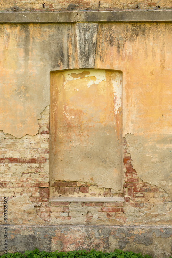 Old window openings in an abandoned building