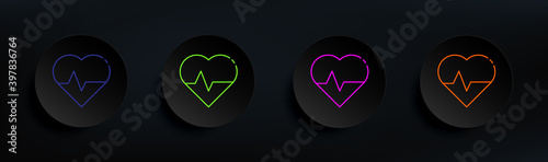 pulse dark badge color set. Simple thin line, outline vector of Scientifics study icons for ui and ux, website or mobile application