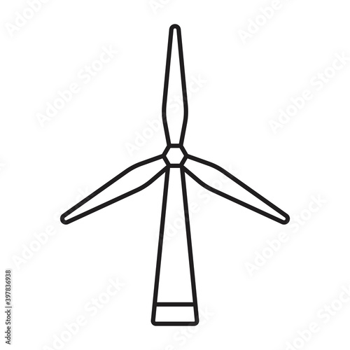 Line art icon a renewable energy wind turbines for apps or websites