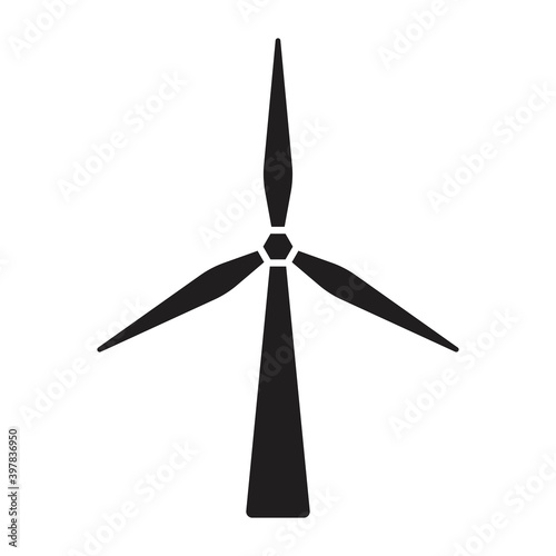 Wind turbines flat vector icon for apps or websites