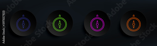 compass dark badge color set. Simple thin line, outline vector of Scientifics study icons for ui and ux, website or mobile application