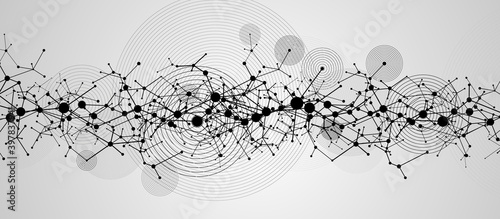 Neural network concept. Connected cells with links. High technology process. Abstract background