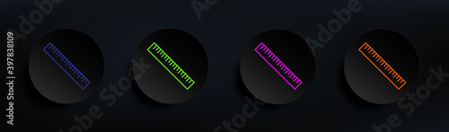 ruler dark badge color set. Simple thin line, outline vector of Scientifics study icons for ui and ux, website or mobile application