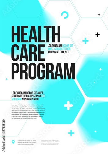 Template design with abstract background for medical layout. Vector design A4 size for poster, flyer or banner.