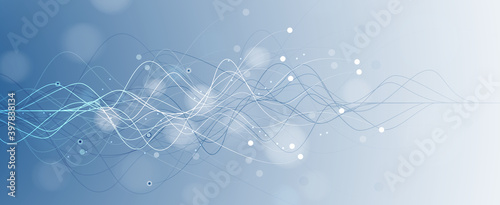 Neural network concept. Connected cells with links. High technology process. Abstract background