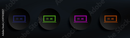 blackboard dark badge color set. Simple thin line, outline vector of Scientifics study icons for ui and ux, website or mobile application