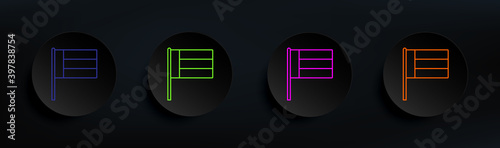 United Arab Emirates dark badge color set. Simple thin line, outline vector of flags icons for ui and ux, website or mobile application