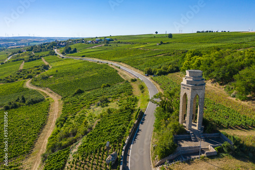 Bird's eye view of the war memorial near Zell im Zellertal / Germany photo