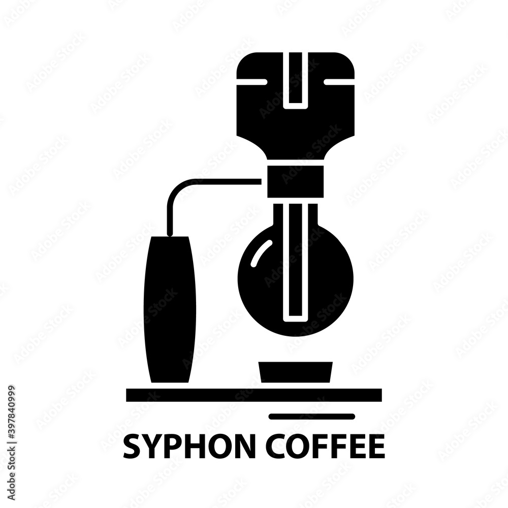 syphon coffee icon, black vector sign with editable strokes, concept illustration syphon coffee icon, black vector sign with editable strokes, concept illustration