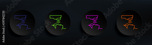 Beauty, cosmetic skin, ultra dark badge color set. Simple thin line, outline vector of anti agies icons for ui and ux, website or mobile application