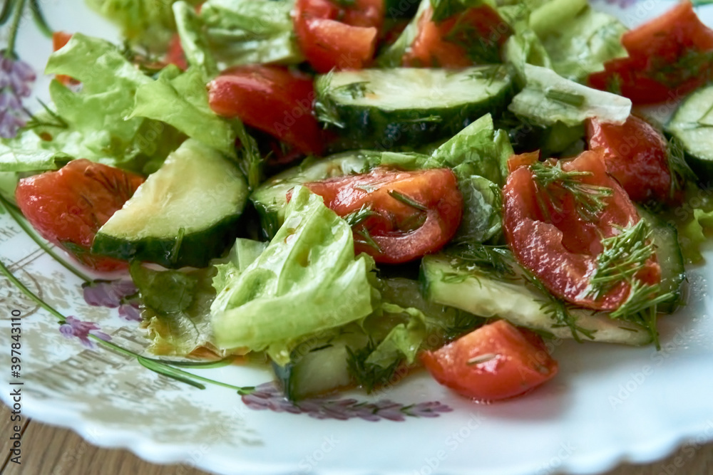Fresh vegetable salad, tomatoes, cucumber chinese cabbage. Fresh vegetable salad, tomatoes, cucumber chinese cabbage.