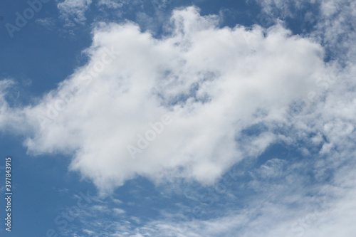 Beautiful blue sky and Beautiful cirrus cloud on sunny day. can use banner, background, wallpaper.