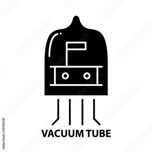 vacuum tube icon, black vector sign with editable strokes, concept illustration