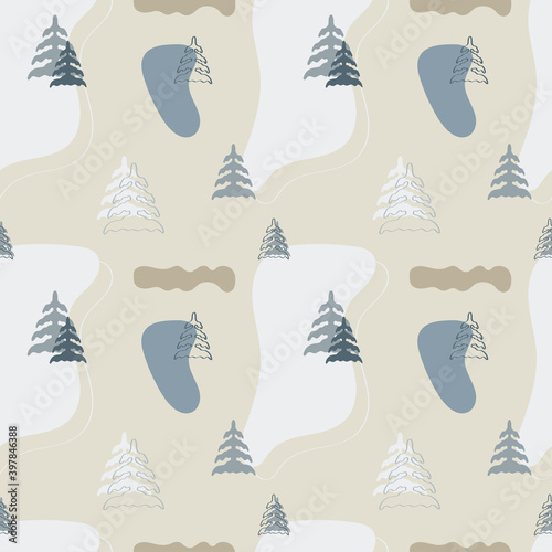 Holiday seamless pattern. Christmas decoration for gift wrapping paper, fabric, clothing, textile, surface textures, scrapbook.