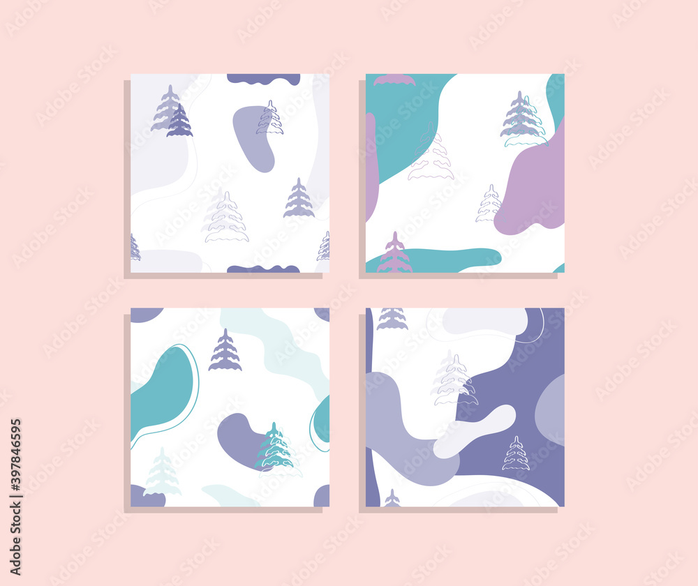 Set of cute Christmas character design pattern for postcards, greetings, announcements. Set of cute Christmas character design pattern for postcards, greetings, announcements.
