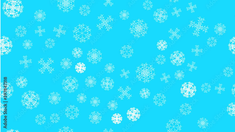 Bright motley pattern texture of a frame of white snowy winter festive Christmas miscellaneous different abstract carved snowflakes on a blue background. illustration Bright motley pattern texture of a frame of white snowy winter festive Christmas miscellaneous different abstract carved snowflakes on a blue background. illustration