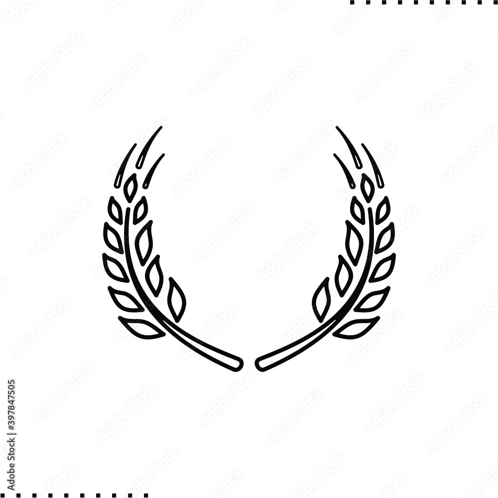 Harvest, organic cereal vector icon in outlines Harvest, organic cereal vector icon in outlines