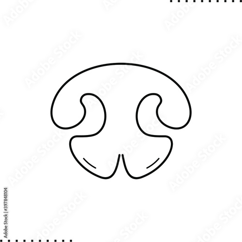 cat nose vector icon in outlines