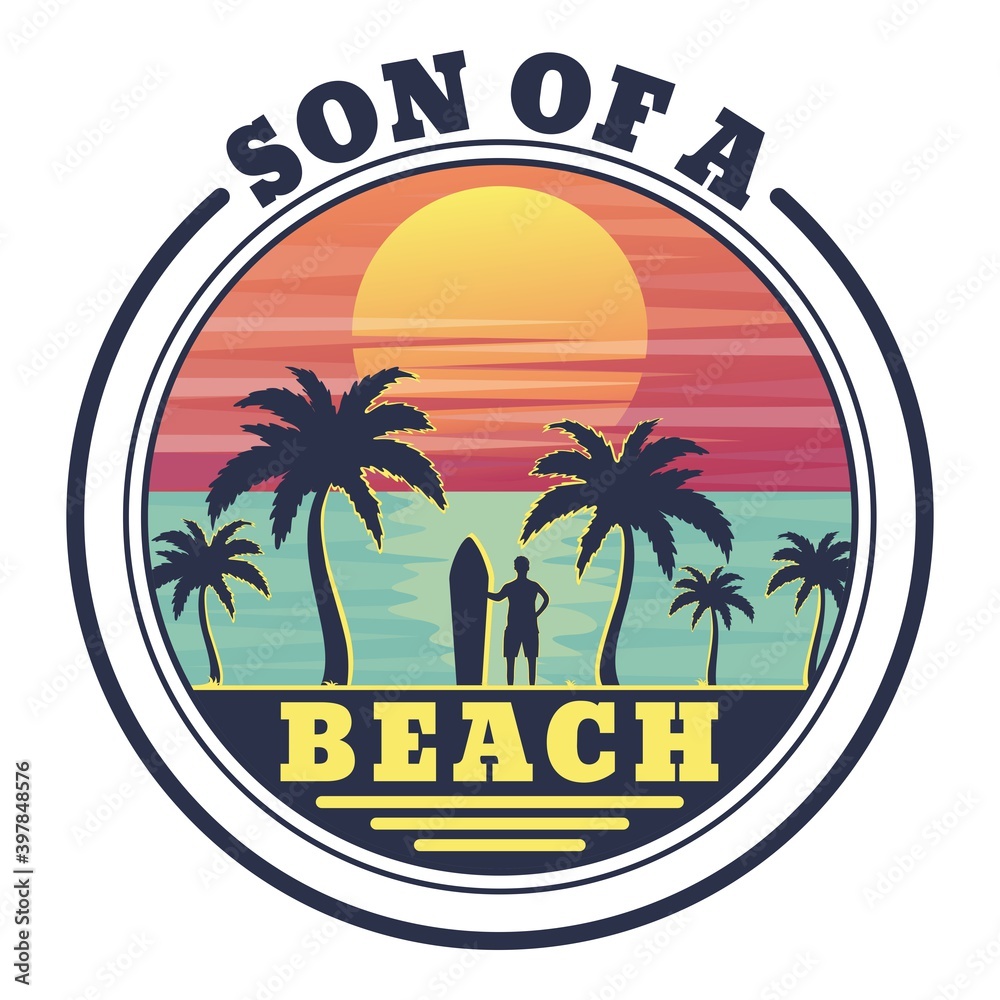 Son of a Beach. Unique and Trendy Poster Design.