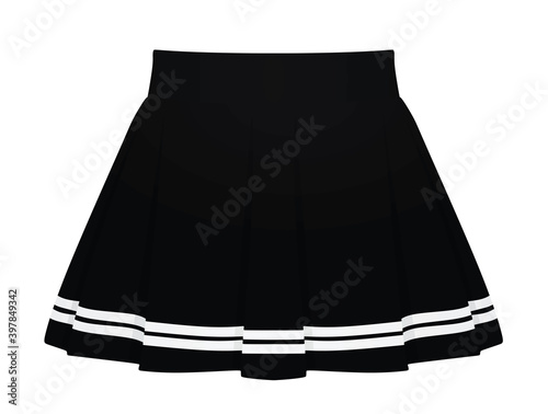 Black mini skirt. vector illustration