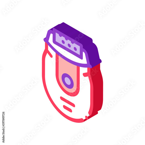 epilator device icon vector. isometric epilator device sign. color isolated symbol illustration