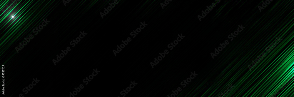 Abstract green light line cross shadow on black blank space design modern futuristic technology background vector illustration.