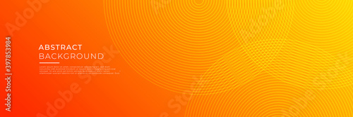 Abstract modern orange yellow white banner background gradient color. Yellow and orange gradient with circle halftone pattern curve wave decoration.

