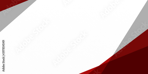 Abstract technology geometric red white grey color shiny motion background with triangle mountain frame border and black text space.