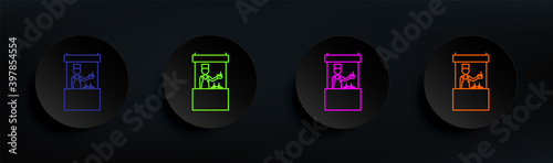 shopkeeper dark badge color set. Simple thin line, outline vector of mall shopping center icons for ui and ux, website or mobile application
