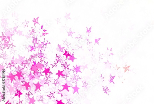 Light Pink vector template with sky stars.