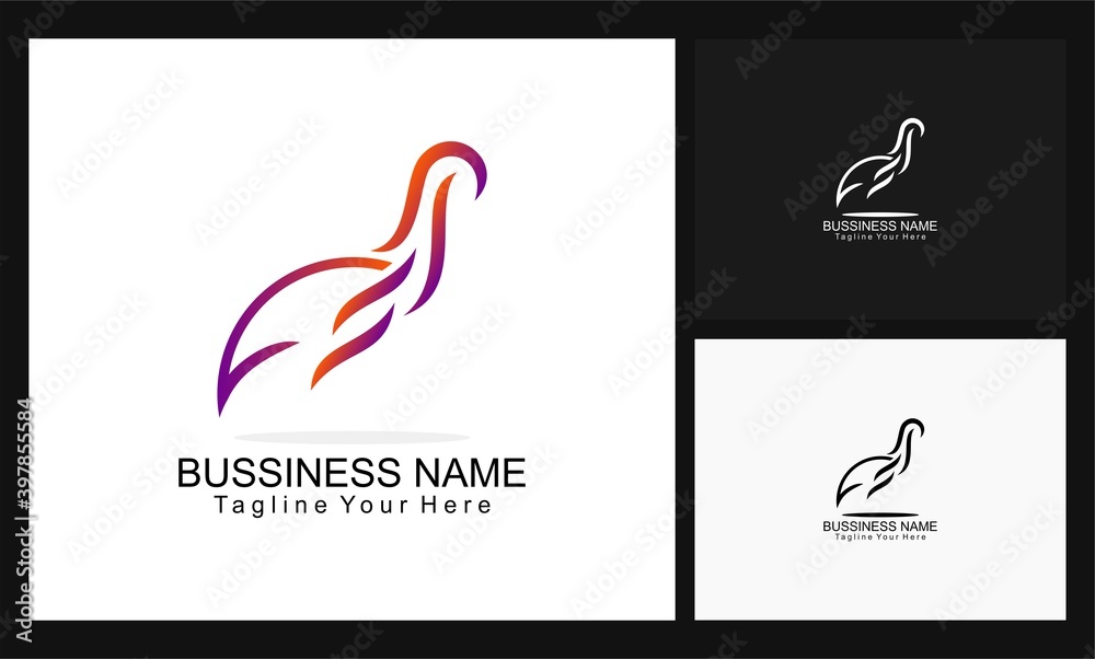 line concept design bird logo vector 