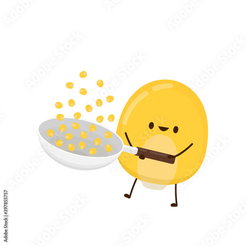 Corn vector. Corn kernel character design. Corn on white background. Corn kernel vector.